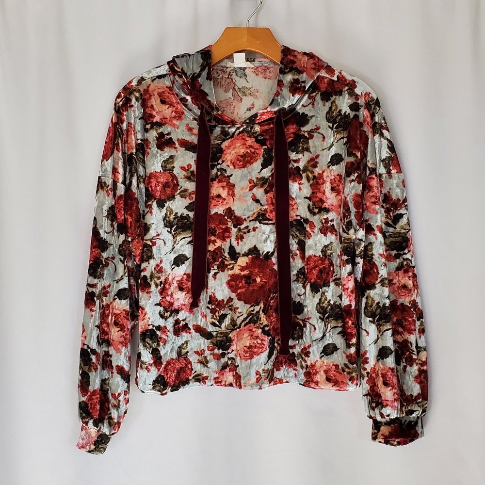 Cousin Earl Hooded Velvet Top